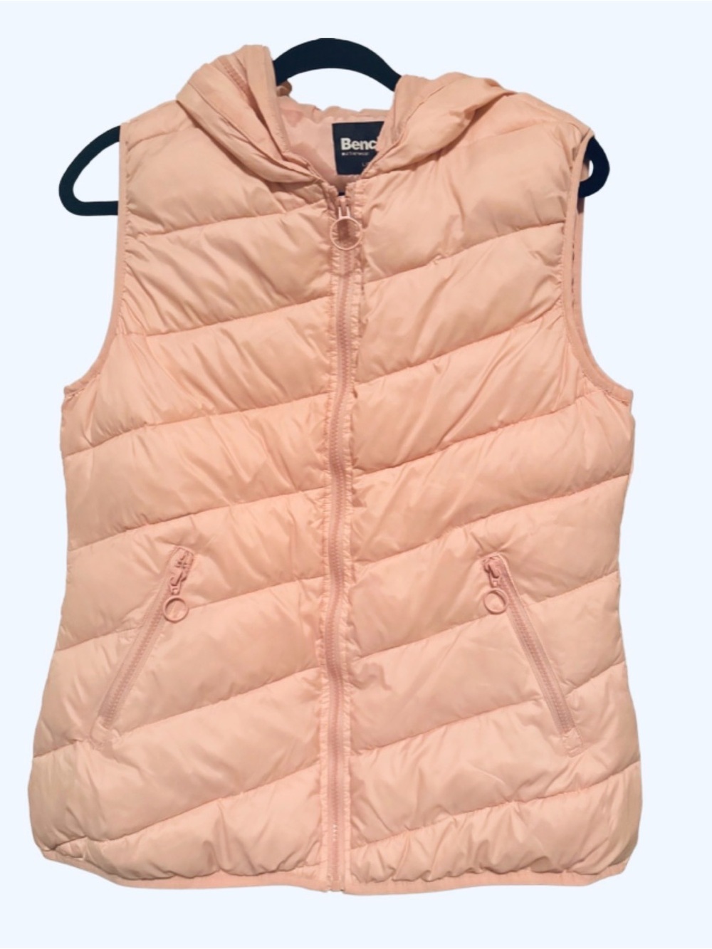 BENCH- Women's Hooded Quilted Vest - Light Pink Blush